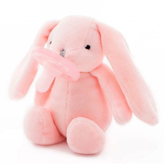 MINIKOIOI, smoczek uspokajający z przytulanką Pink Bunny, od urodzenia, 1 sztuka - zdjęcie produktu