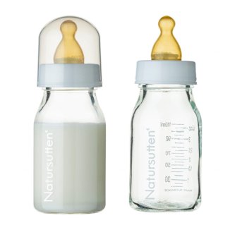 Natursutten, butelka antykolkowa szklana, z silikonowym smoczkiem, od urodzenia, 2 x 120 ml - zdjęcie produktu
