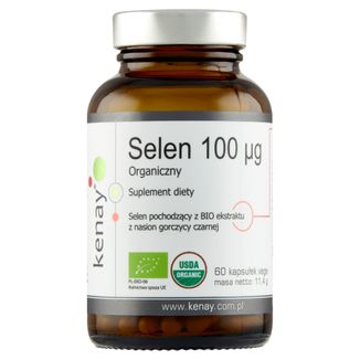 Kenay, Selen organiczny 100 µg, 60 kapsułek - zdjęcie produktu