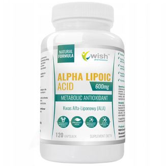 Wish Alpha Lipoic Acid 600 mg, kwas alfa-liponowy, 120 kapsułek - zdjęcie produktu