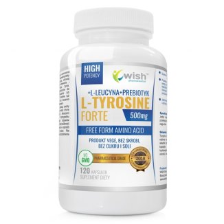 Wish L-Tyrosine Forte 500 mg + L-Leucyna + Prebiotyk, 120 kapsułek - zdjęcie produktu