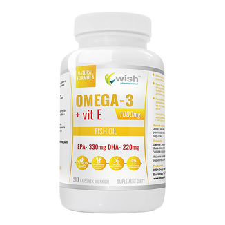 Wish, Omega-3 + witamina E 1000 mg, 90 kapsułek miękkich - zdjęcie produktu