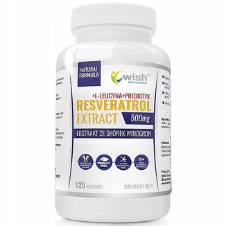 Wish Resveratrol Extract 500 mg, ekstrakt ze skórek winogron, 120 kapsułek - zdjęcie produktu
