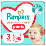 Pampers Premium Care Pants 3 (6-11 kg), pieluchomajtki, 48 sztuk - miniaturka zdjęcia produktu