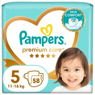 Pampers Premium Care, pieluchy, rozmiar 5, Maxi, 11-16 kg, 58 sztuki - zdjęcie produktu