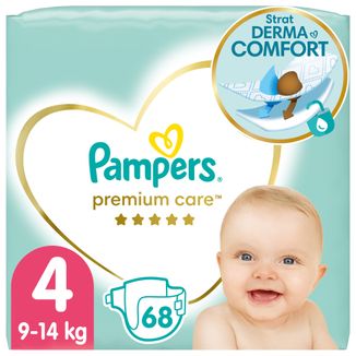 Pampers Premium Care, pieluchy, rozmiar 4, 9-14kg, 68 sztuk - zdjęcie produktu