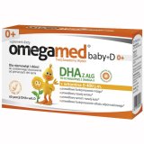 Omegamed Baby+D 0+, DHA + witamina D, od urodzenia, 60 kapsułek twist-off USZKODZONE OPAKOWANIE - miniaturka zdjęcia produktu