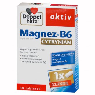Doppelherz Aktiv, Magnez-B6 Cytrynian, 30 kapsułek - zdjęcie produktu