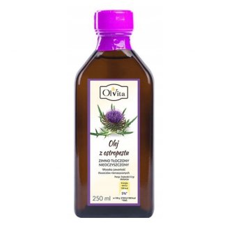OlVita, olej z ostropestu zimno tłoczony, nieoczyszczony, 250 ml - zdjęcie produktu