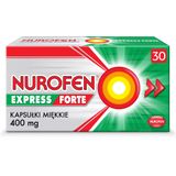 Nurofen Express Forte 400 mg, 30 kapsułek miękkich USZKODZONE OPAKOWANIE Nurofen Express Forte 400 mg, 30 kapsułek miękkich USZKODZONE OPAKOWANIE - miniaturka zdjęcia produktu