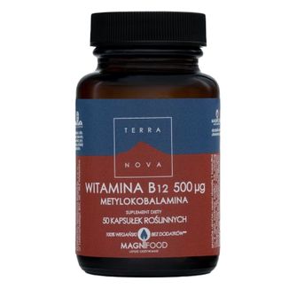 TerraNova Witamina B12 500 µg Metylokobalamina, 50 kapsułek roślinnych - zdjęcie produktu