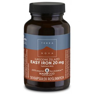 TerraNova, Easy Iron 20 mg, Łagodne żelazo, 50 wege kapsułek - zdjęcie produktu