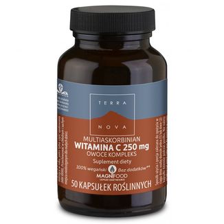 TerraNova, Witamina C 250 mg, Multiaskorbinian, owoce kompleks, 50 wege kapsułek - zdjęcie produktu