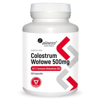 Aliness Colostrum Wołowe 500 mg IG 40%, 100 kapsułek - zdjęcie produktu