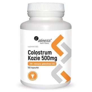 Aliness Colostrum Kozie 500 mg IG 28%, 100 kapsułek - zdjęcie produktu