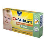 D-vitum 600 j.m. witaminy D DHA, dla niemowląt od 6 miesiąca, 30 kapsułek twist-off - miniaturka zdjęcia produktu