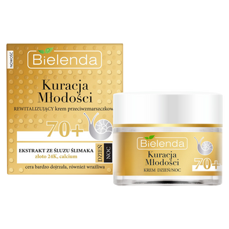Bielenda Kuracja Młodości, rewitalizujący krem przeciwzmarszczkowy 70+, na dzień i noc, 50 ml USZKODZONE OPAKOWANIE - zdjęcie produktu