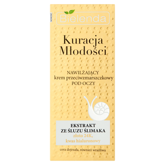 Bielenda Kuracja Młodości, nawilżający krem przeciwzmarszczkowy pod oczy, 15 ml - zdjęcie produktu