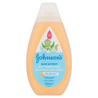 Johnson's baby, Pure Protect, płyn do kąpieli i mycia ciała 2w1, 500 ml - zdjęcie produktu