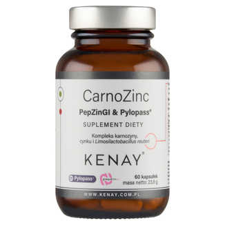 Kenay CarnoZinc PepZinGl & Pylopass, 60 kapsułek - zdjęcie produktu