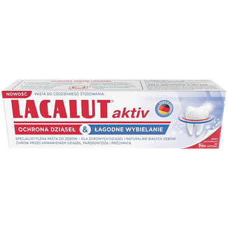 Lacalut Aktiv Ochrona Dziąseł i Łagodne Wybielanie, pasta do zębów, 75 ml USZKODZONE OPAKOWANIE - zdjęcie produktu