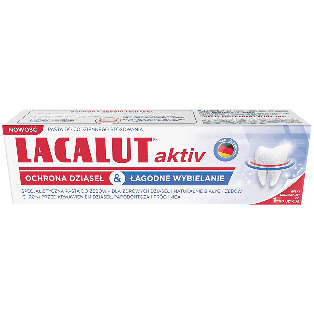 Lacalut Lacalut Aktiv Schutz Zahnfleisch und sanft Wybielanie, Zahnpasta, 75 ml — Inhaltsstoffe und Bewertung