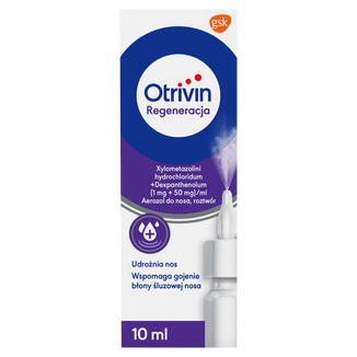 Otrivin Regeneracja (1 mg + 50 mg)/ ml, aerozol do nosa, roztwór, 10 ml - zdjęcie produktu