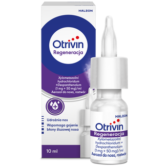 Otrivin Regeneracja (1 mg + 50 mg)/ ml, aerozol do nosa, roztwór, 10 ml - zdjęcie produktu
