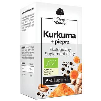 Dary Natury Kurkuma + pieprz, 60 kapsułek USZKODZONE OPAKOWANIE - zdjęcie produktu