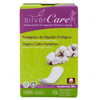 Wkładki higieniczne Silver Care, anatomiczne z organicznej bawełny, 30 sztuk - zdjęcie produktu