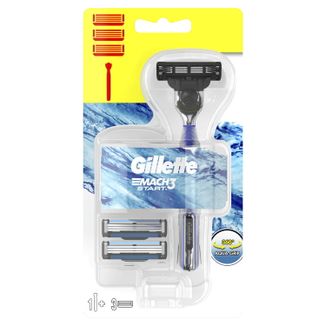 Gillette, Skinguard, maszynka do golenia, uchwyt + 3 wkłady  - zdjęcie produktu
