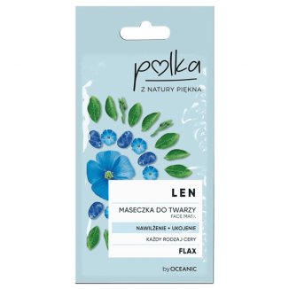 Polka, maseczka do twarzy, len, nawilżenie + ukojenie, 8 ml Polka, maseczka do twarzy, len, nawilżenie + ukojenie, 8 ml - zdjęcie produktu