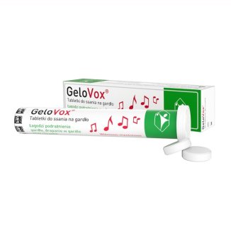 GeloVox, tabletki do ssania na gardło, smak wiśniowo-mentolowy, 20 sztuk - zdjęcie produktu