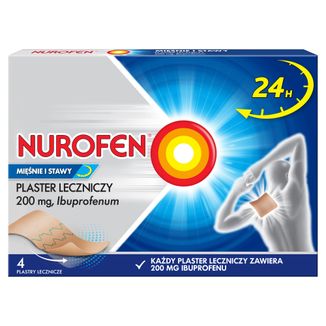 Nurofen 200 mg, Mięśnie i Stawy, plaster leczniczy, 4 sztuki - zdjęcie produktu