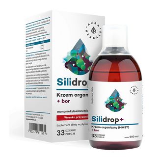 Aura Herbals Silidrop+, krzem organiczny (MMST) + bor, 500 ml USZKODZONE OPAKOWANIE - zdjęcie produktu
