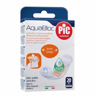 Pic Solution AquaBloc, plastry z opatrunkiem, antybakteryjne, wodoodporne, 19 mm x 72 mm, 20 sztuk - zdjęcie produktu