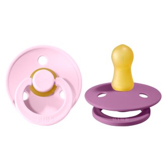 Bibs Colour, smoczek uspokajający, kauczukowy, okrągły, rozmiar S, Lavender & Baby Pink, od urodzenia, 2 sztuki - zdjęcie produktu
