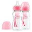 Dr Brown's, butelka antykolkowa, szeroka szyjka Options +, ze smoczkiem, różowa, 2 x 270 ml - miniaturka  zdjęcia produktu