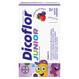 Dicoflor Junior, dla dzieci od 3 lat i dorosłych, smak owoców leśnych, 12 saszetek USZKODZONE OPAKOWANIE - miniaturka zdjęcia produktu