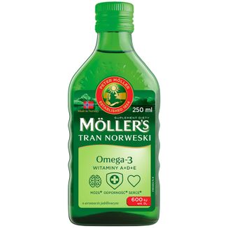 Moller's Tran Norweski, powyżej 3 lat, aromat jabłkowy, 250 ml - zdjęcie produktu