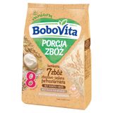 BoboVita Porcja Zbóż Kaszka 7 zbóż, zbożowo-jaglana, bezmleczna, bez dodatku cukru , po 8 miesiącu, 170 g - miniaturka zdjęcia produktu