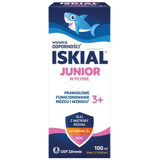 Iskial Junior w płynie, powyżej 3 lat, smak cytrynowy, 100 ml KRÓTKA DATA - zdjęcie produktu