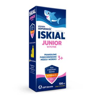 Iskial Junior w płynie, powyżej 3 lat, smak cytrynowy, 100 ml USZKODZONE OPAKOWANIE - zdjęcie produktu