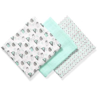 BabyOno, pieluszka bambusowa, miętowa, 70 x 70 cm, 3 sztuki - 2 BabyOno, pieluszka bambusowa, miętowa, 70 x 70 cm, 3 sztuki - 2 - zdjęcie produktu