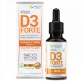 Wish, Witamina D3 Forte 2000 IU, cholekalcyferol z lanoliną, krople, 30 ml - miniaturka zdjęcia produktu