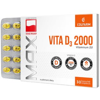 Max Vita D3 2000, 30 kapsułek - zdjęcie produktu