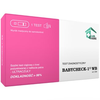 LabHome Babycheck-1, WB test ciążowy z krwi pozyskanej z nakłucia palca, 1 sztuka - zdjęcie produktu