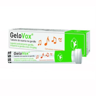 GeloVox, tabletki do ssania na gardło, smak cytrusowo-mentolowy, 20 sztuk - zdjęcie produktu