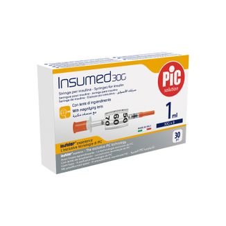 Pic Solution Insumed, strzykawki insulinowe 1 ml, 30G x 8mm, 30 sztuk - zdjęcie produktu