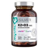 MyVita Silver, Witamina K2 + D3 2000 IU, 120 kapsułek - miniaturka zdjęcia produktu